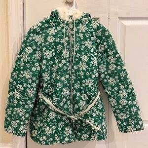 Quilted Green Hooded Winter Jacket  VTG